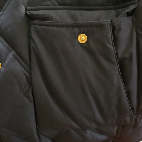 Lands' End Black Puffee Quilted  Long Coat - Picture 4 of 6